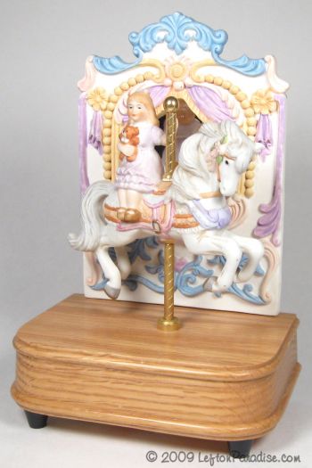 Carousel Horse with Girl, Musical Figurine - 7371