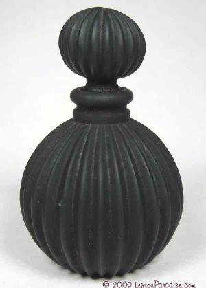 Black Satin Molded Glass Perfume Bottle
