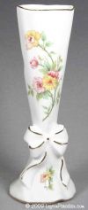White Bud Vase with Painted Roses - 4383