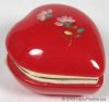 Red Alabaster Heart-Shaped Trinket Box